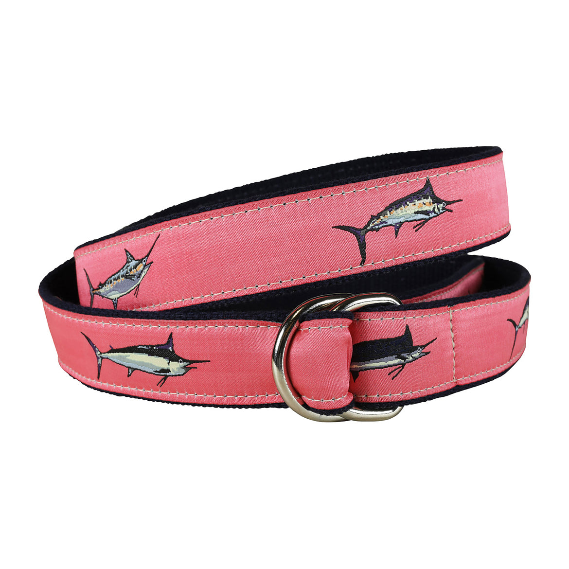 Billfish Ribbon D-Ring Belt in Coral