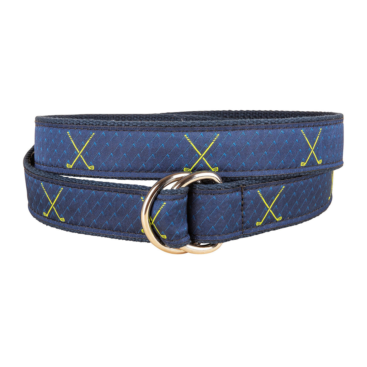 Fore Your Waist Ribbon D-Ring Belt in Navy