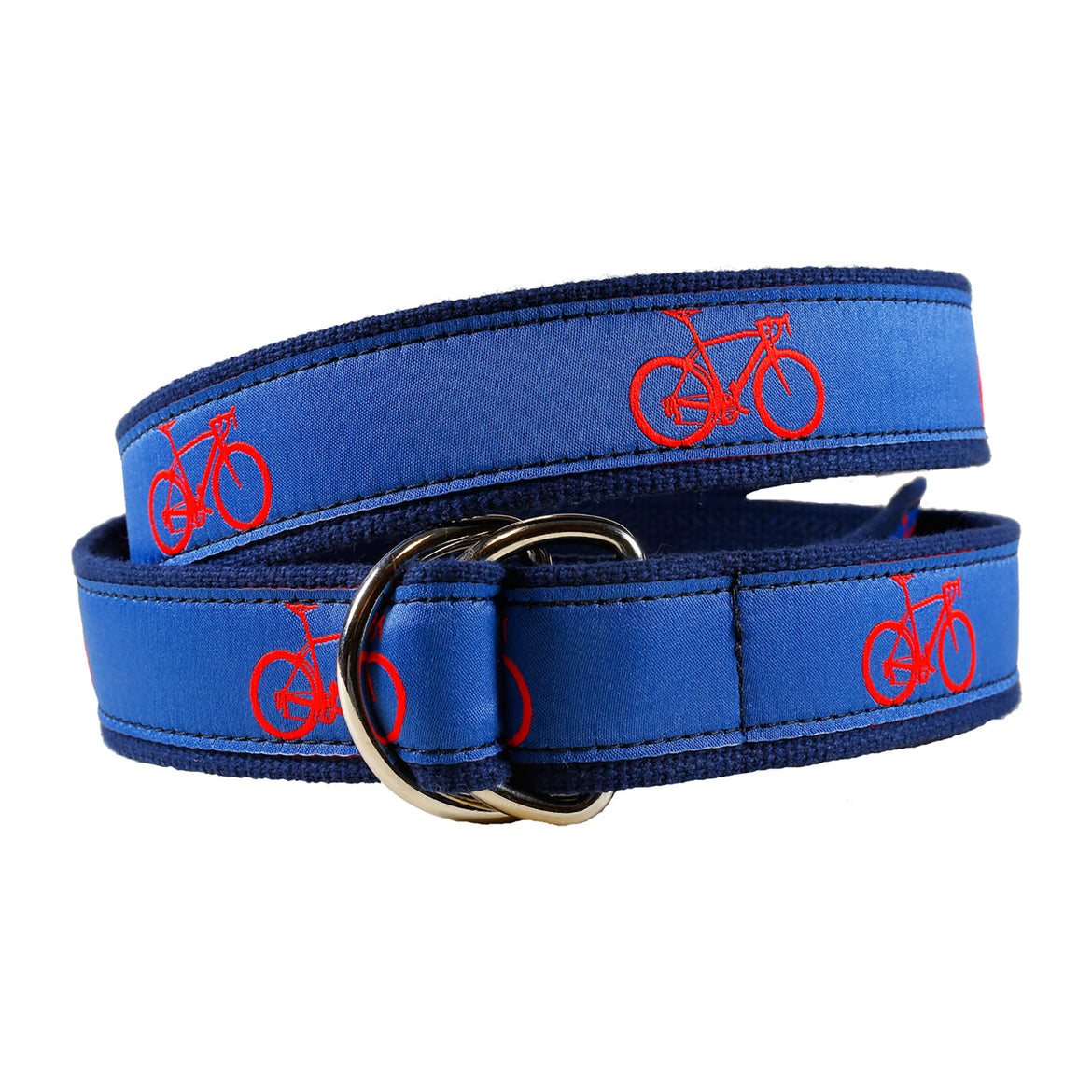 Road Bike Ribbon D-Ring Belt in Blue