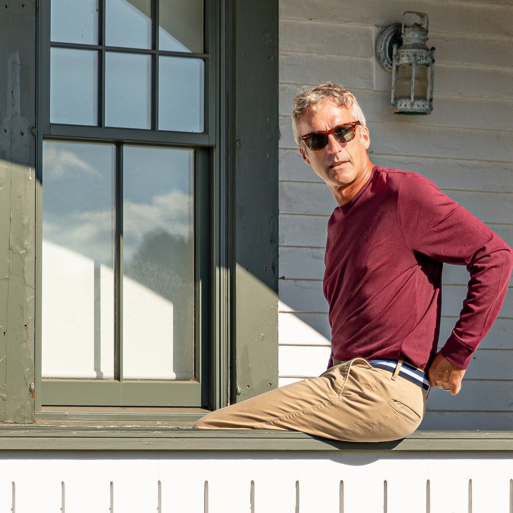 Classic Stripe Ribbon D-Ring Belt