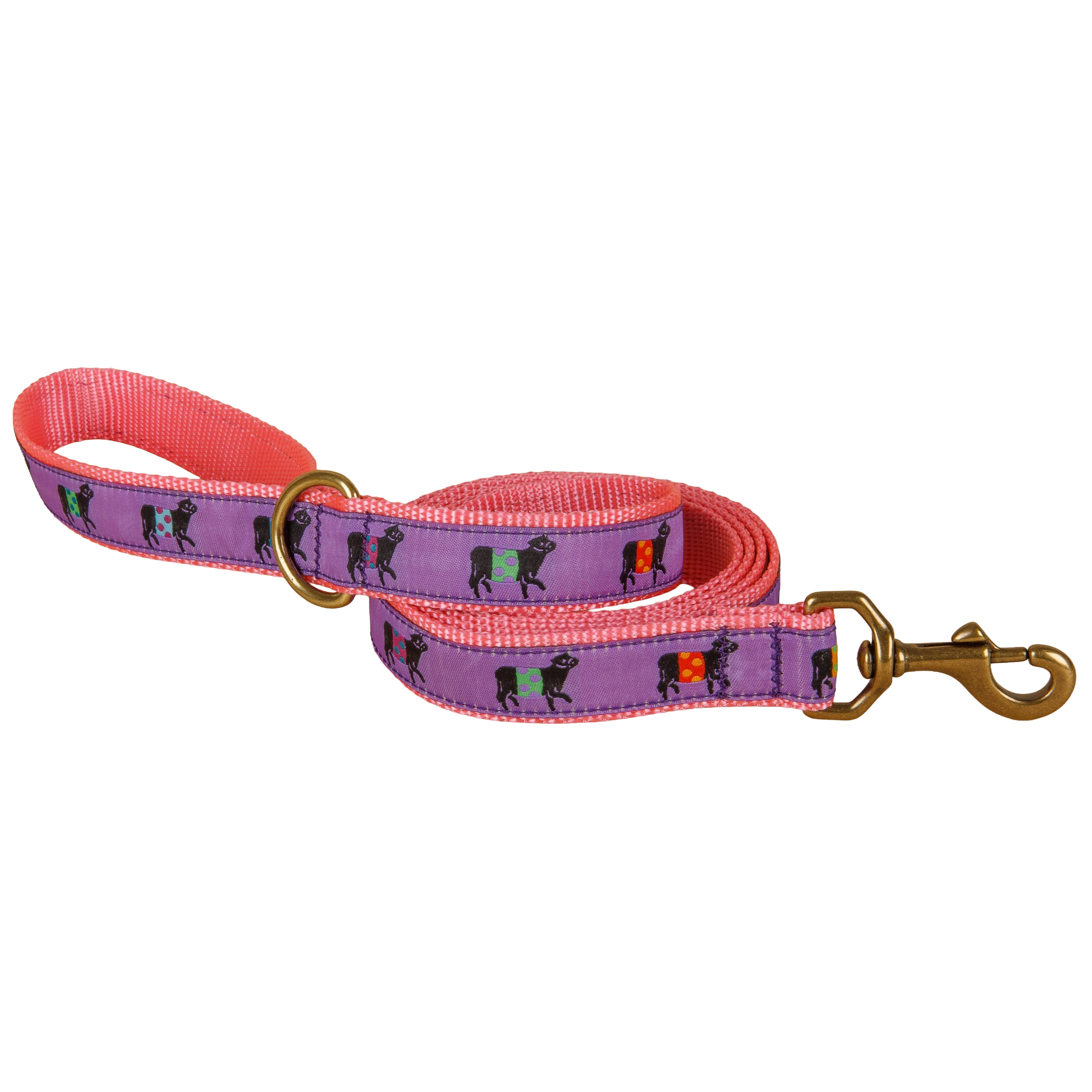 Beltie Ribbon Dog Leash in Purple; Collar Width: 5/8 Inch; : 