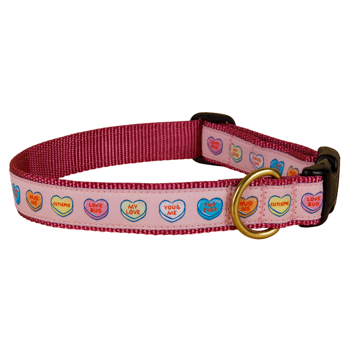 Candy Hearts Ribbon Dog Collar