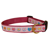 Candy Hearts Ribbon Dog Collar