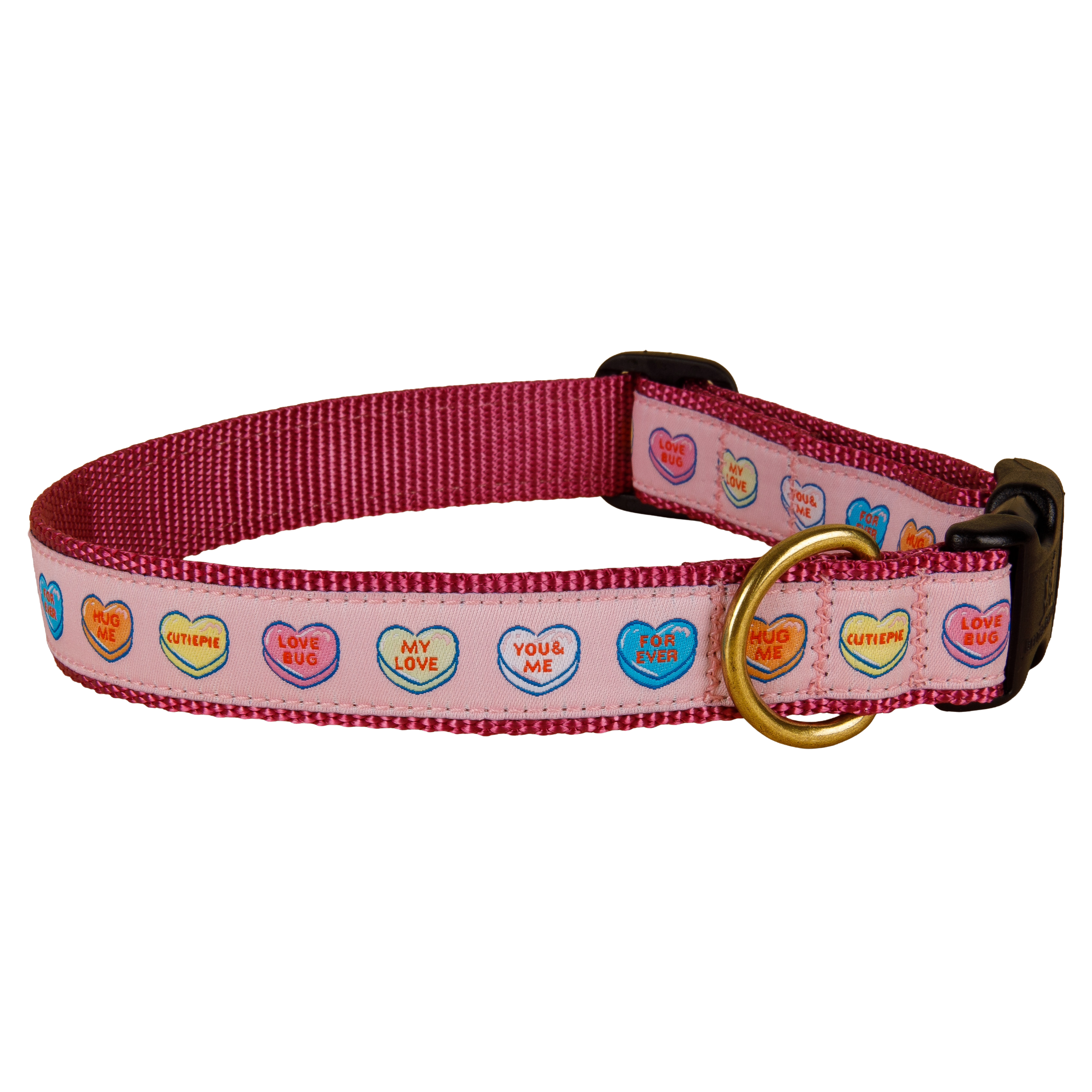 Candy Hearts Ribbon Dog Collar