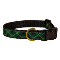 Black Watch Plaid Ribbon Dog Collar