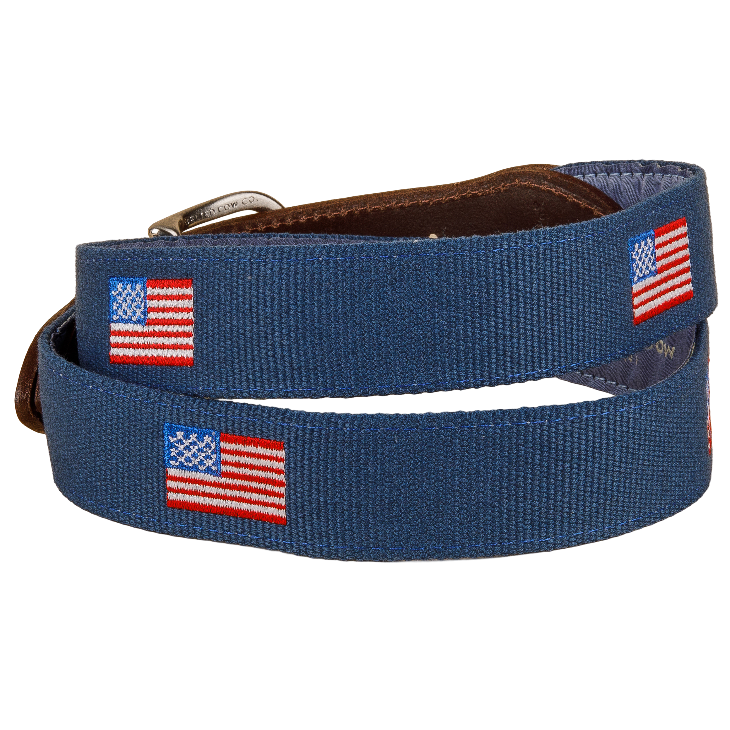 USA Flag Embroidered Belt