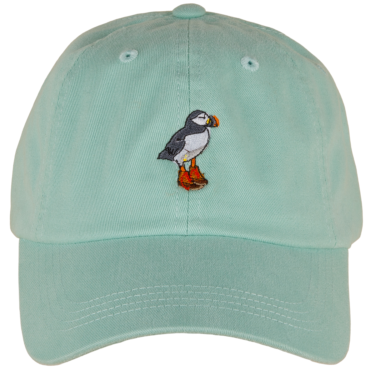 Puffins Dad Hat in Seafoam