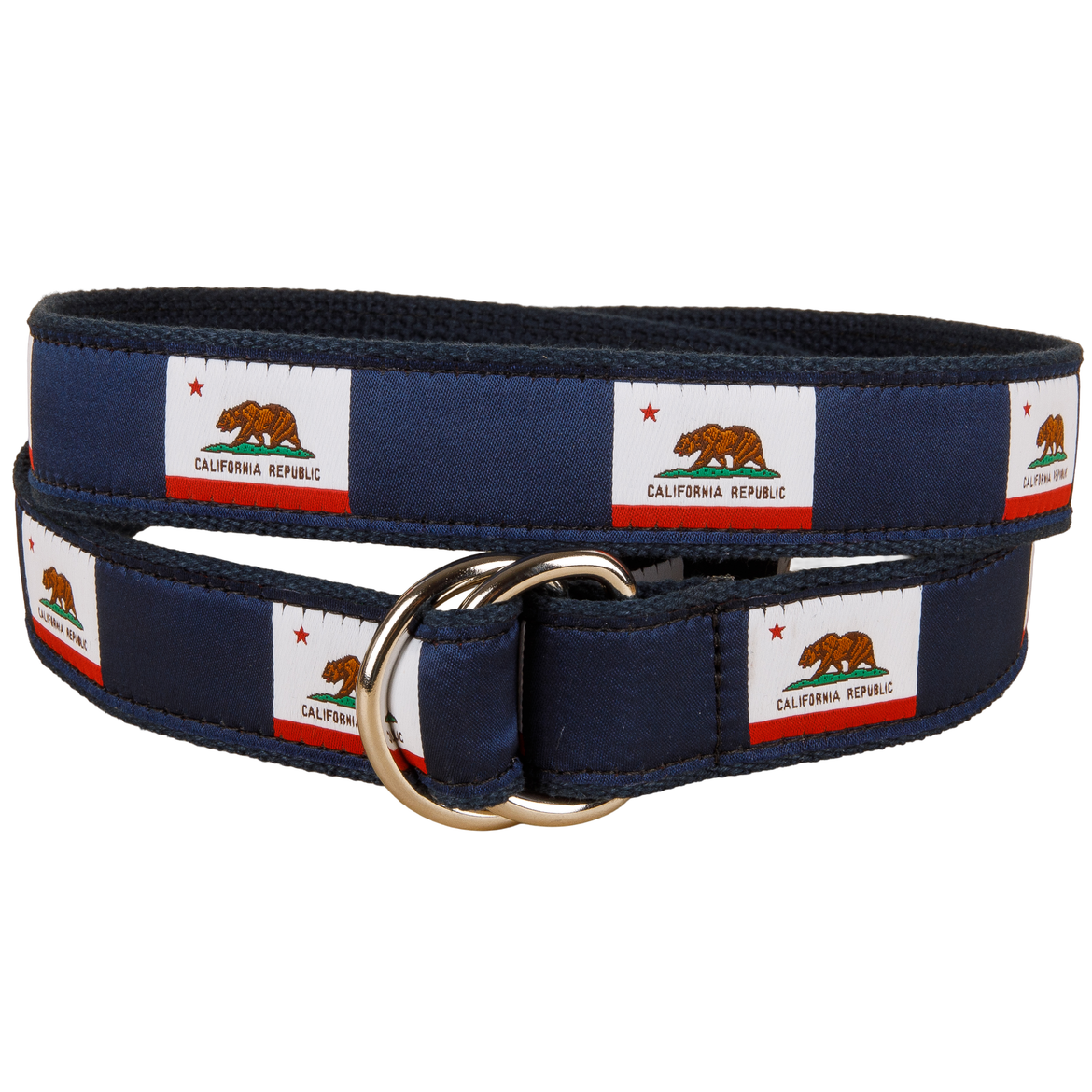 California State Flag Ribbon D-Ring Belt