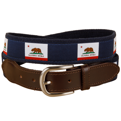 California State Flag Ribbon Club Belt in Navy