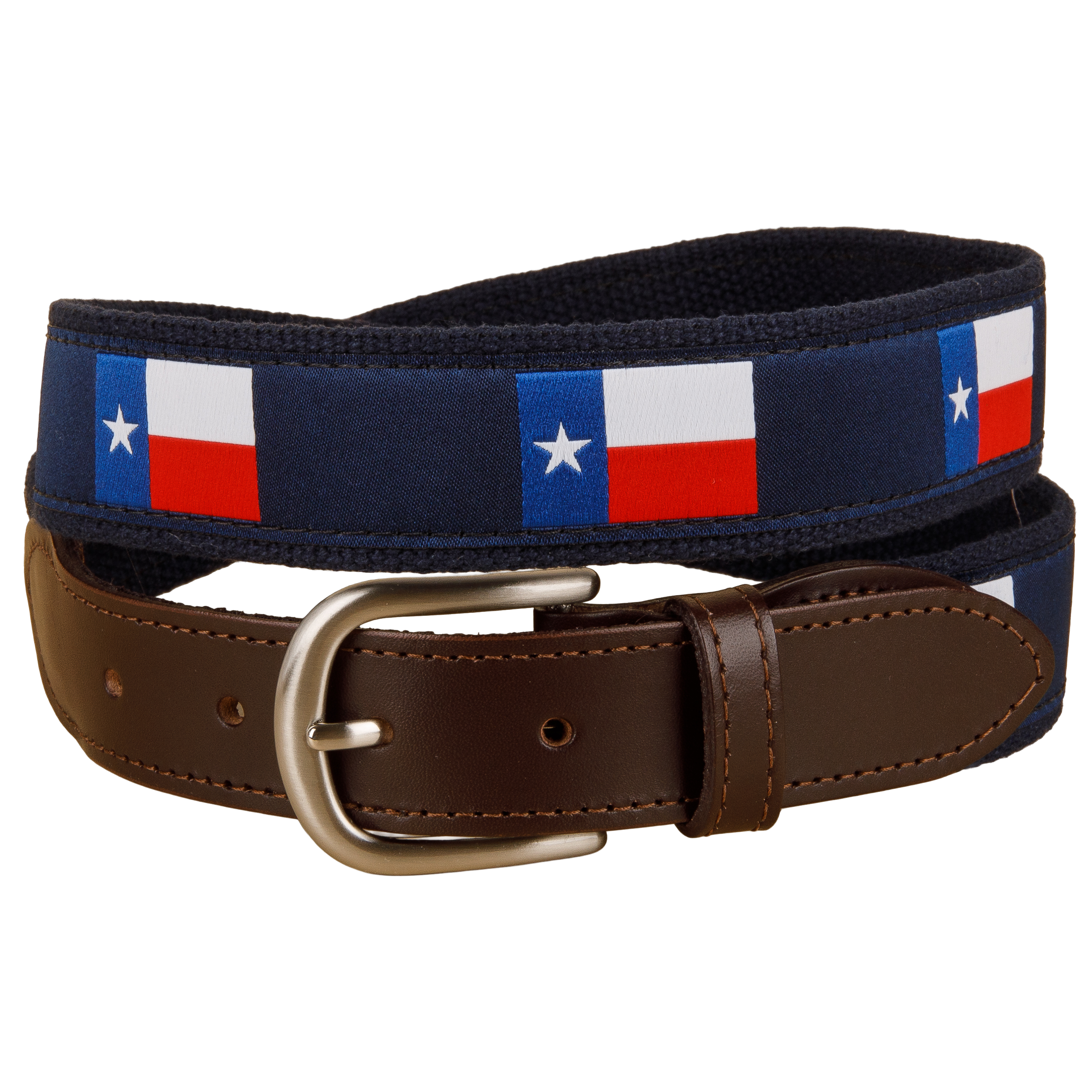 Texas State Flag Ribbon Club Belt