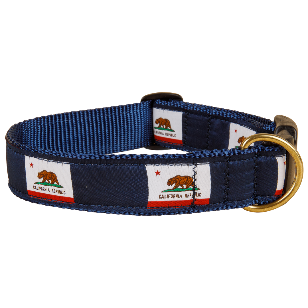 California State Flag Ribbon Dog Collar