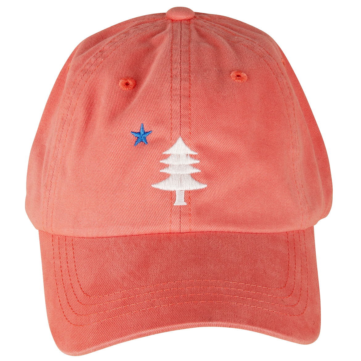 Maine Tree & Star Hat in Coral