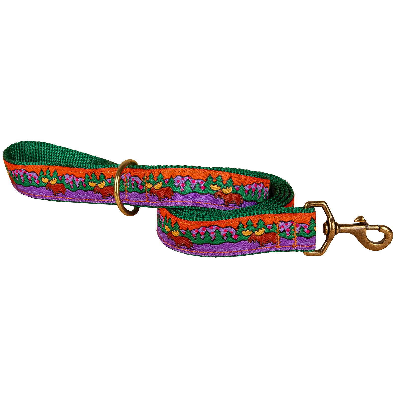 Moose II Ribbon Dog Leash in Purple; Collar Width: 1 Inch; : 