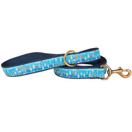 Lobster Buoys Ribbon Dog Leash in Light Blue, 1 Inch