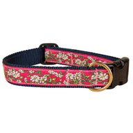 Cosmos Ribbon Dog Collar in Raspberry - Collar Width: 1 Inch