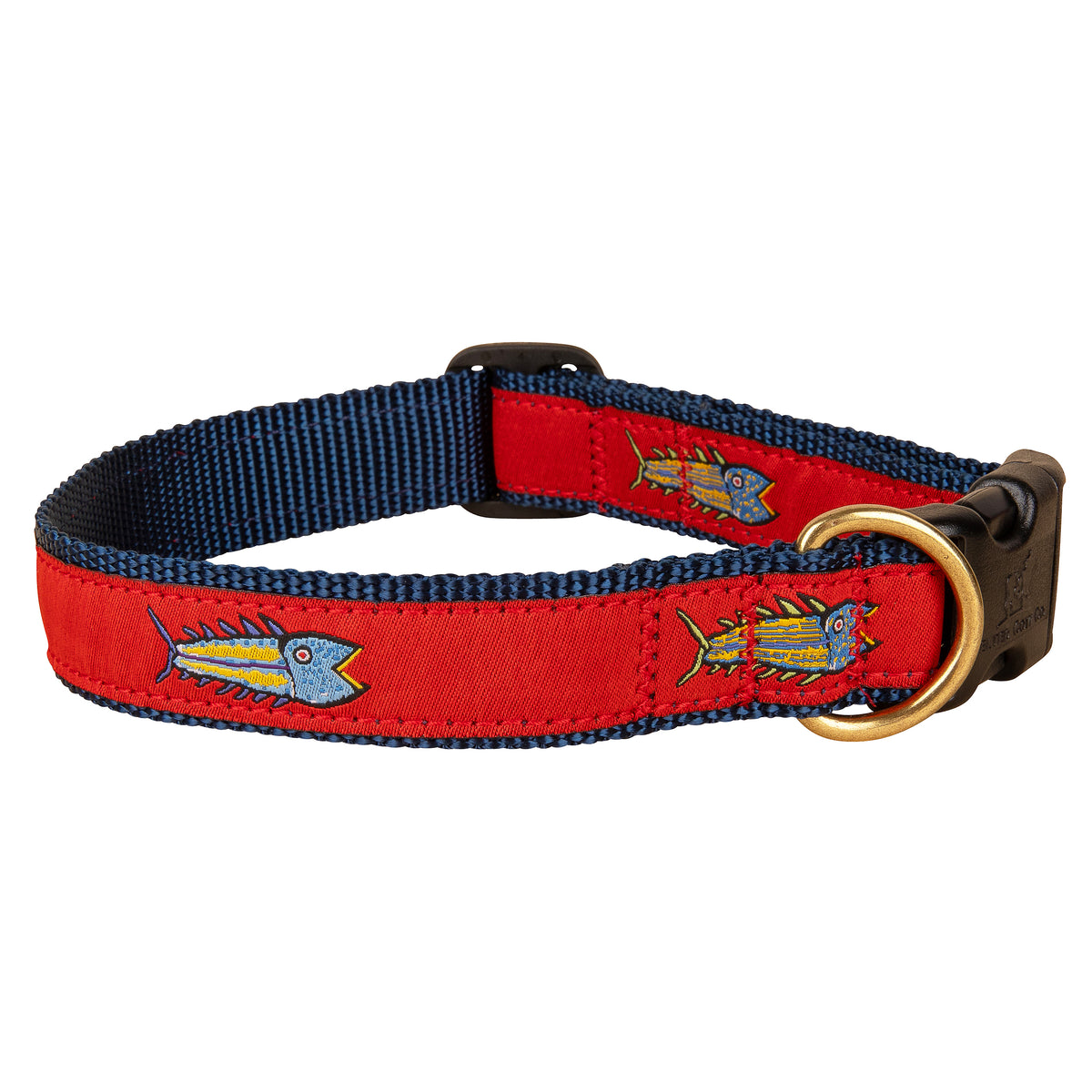 Hopkins Fish Ribbon Dog Collar in Red, Collar Width: 1 Inch