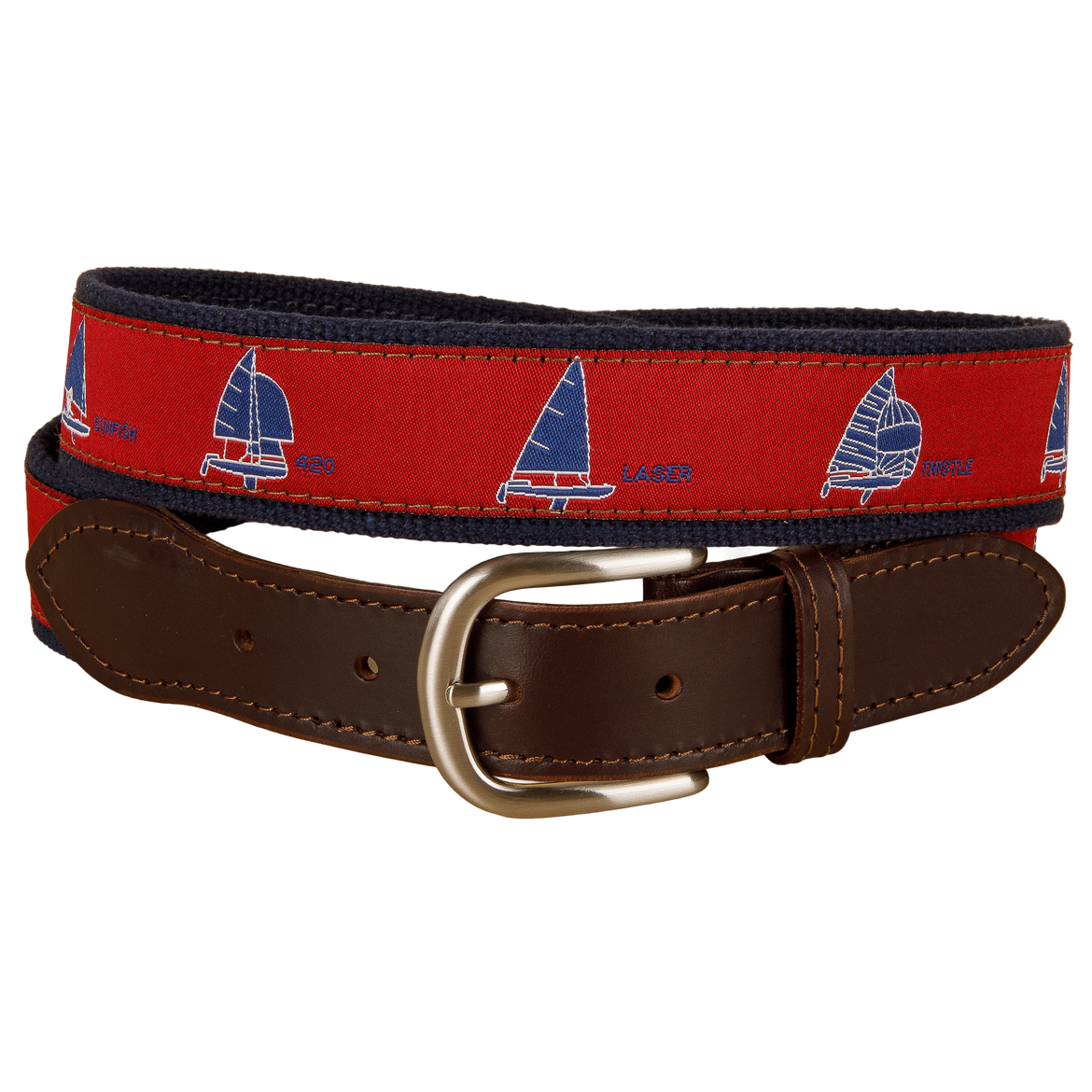 One Design Ribbon Club Belt in Maroon