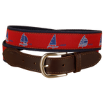 One Design Ribbon Club Belt in Maroon Thumbnail
