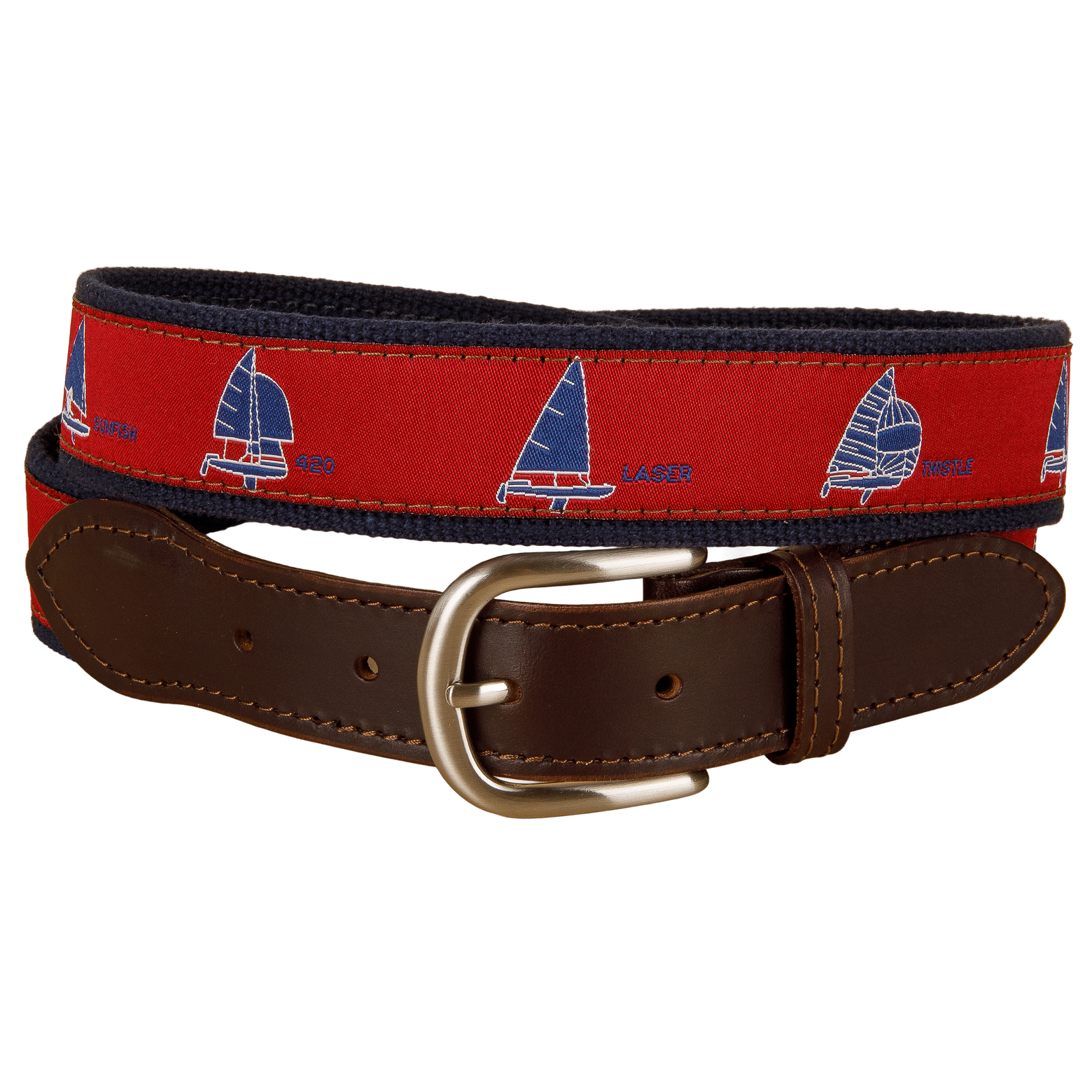 One Design Ribbon Club Belt in Maroon