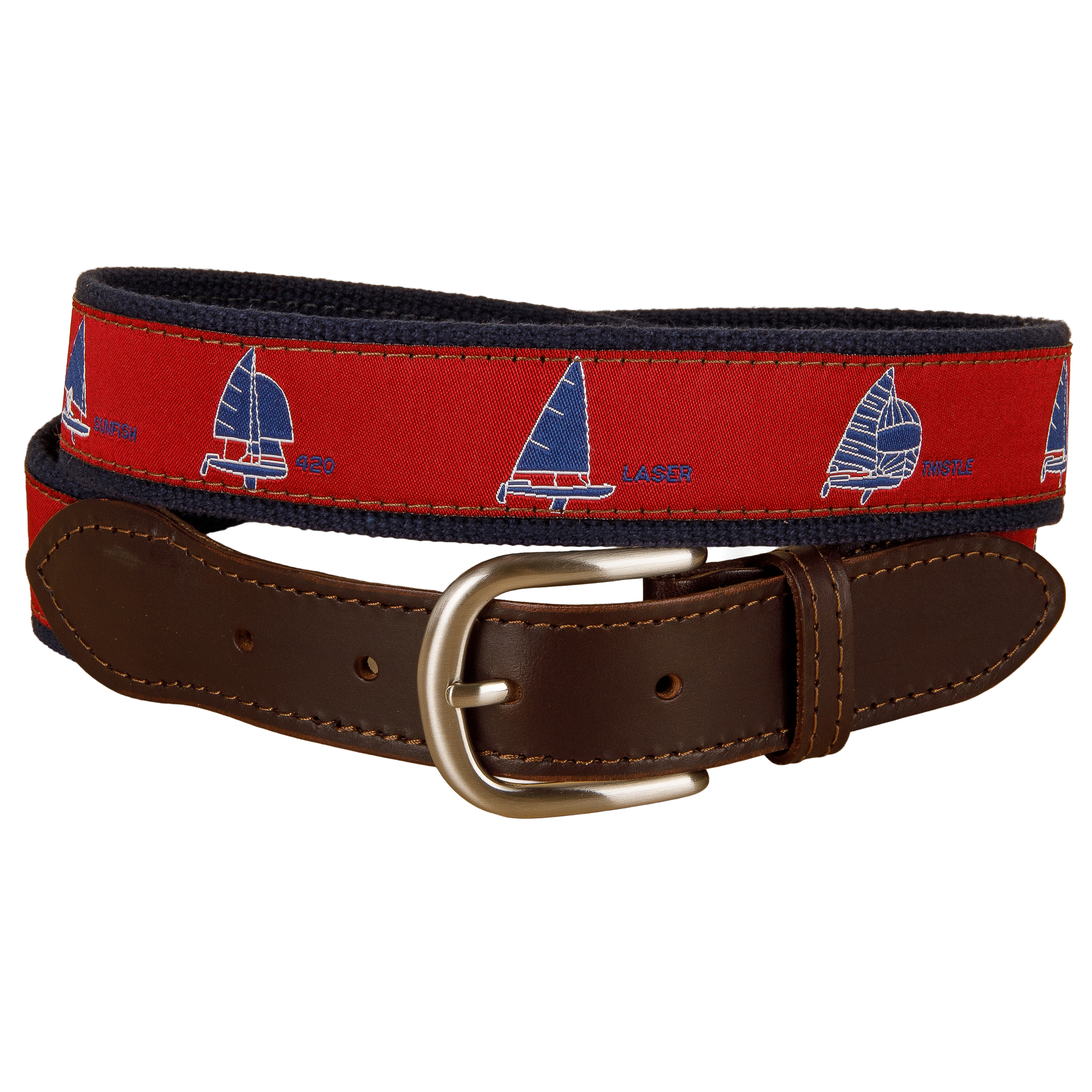 One Design Ribbon Club Belt in Maroon