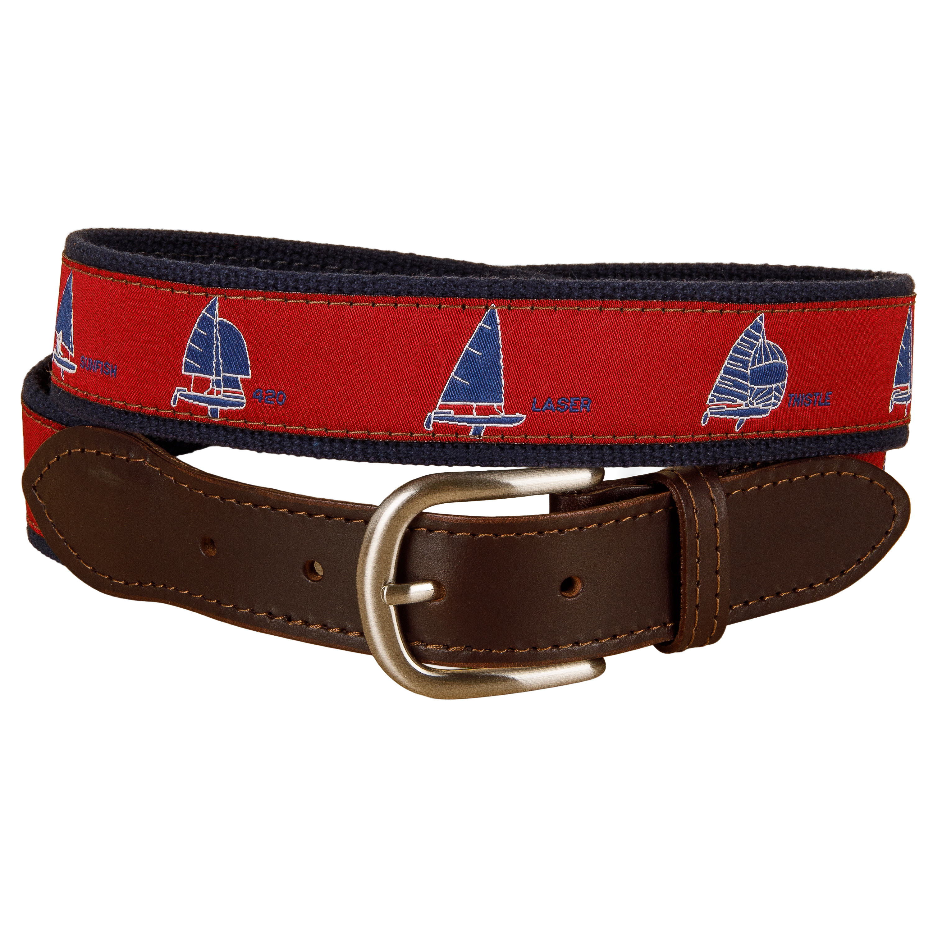 One Design Ribbon Club Belt in Maroon