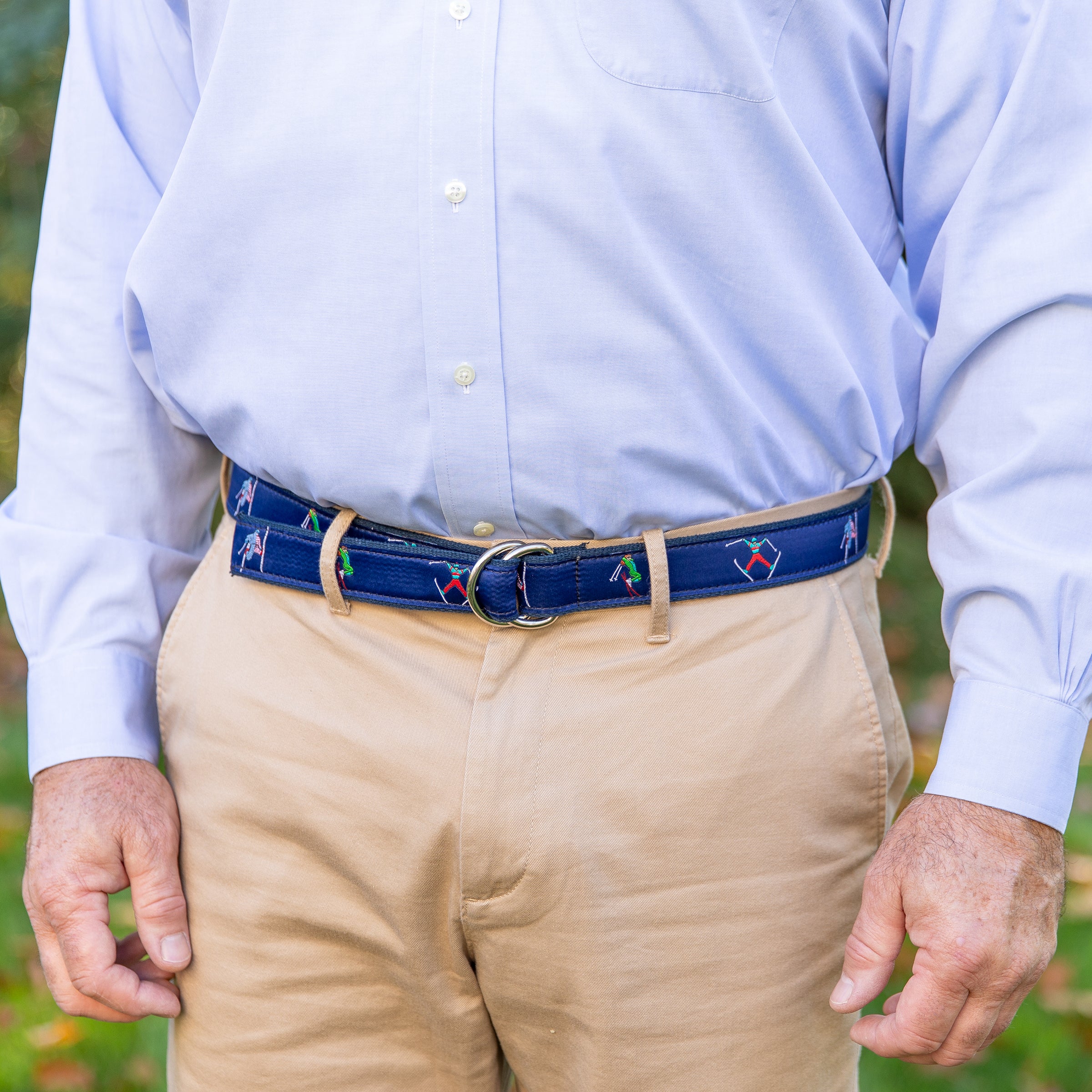 Retro Skier Ribbon D-Ring Belt