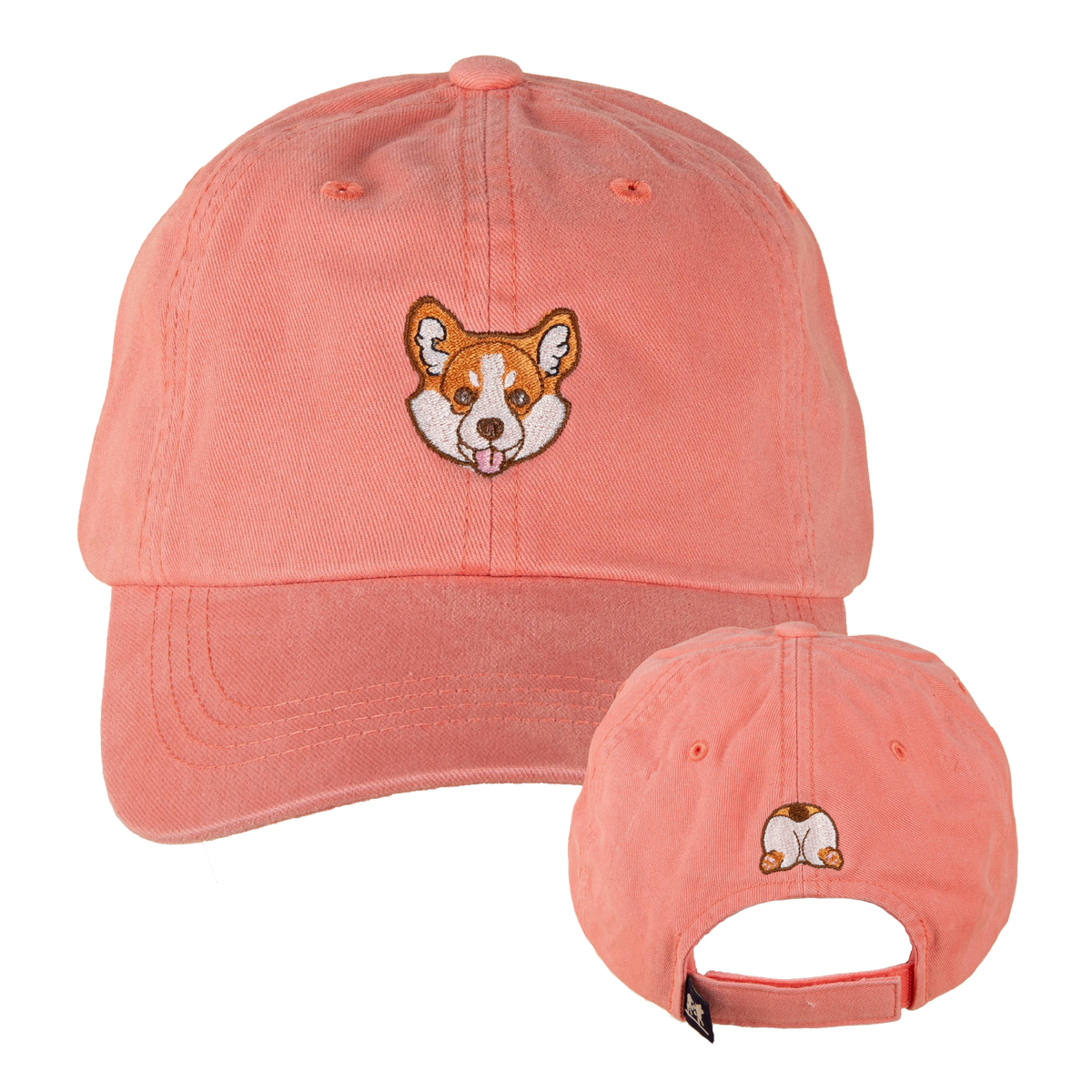 Corgi Butt Dad Hat in Coral