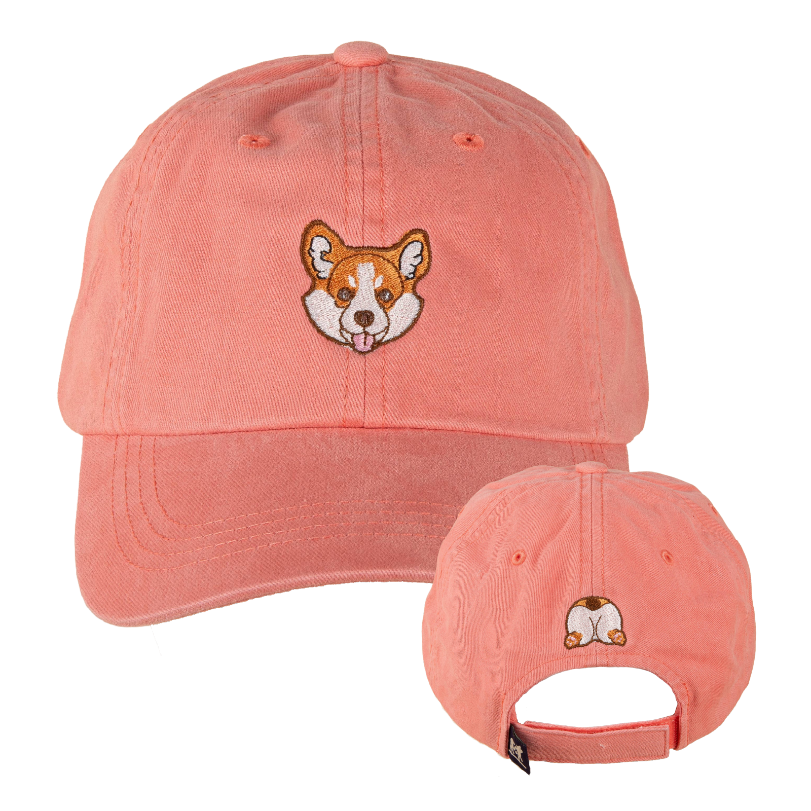Corgi Butt Dad Hat in Coral