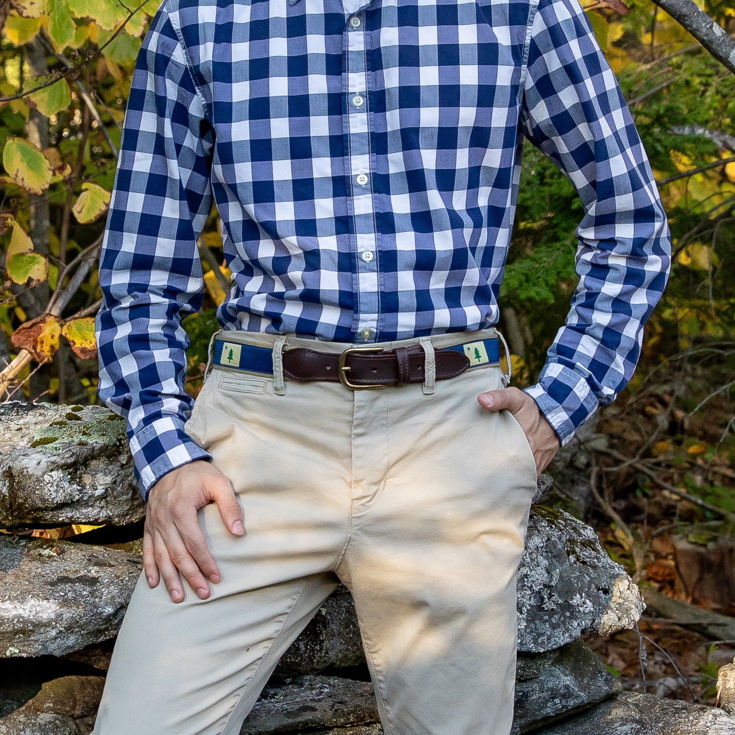 Original Maine Flag Ribbon Club Belt