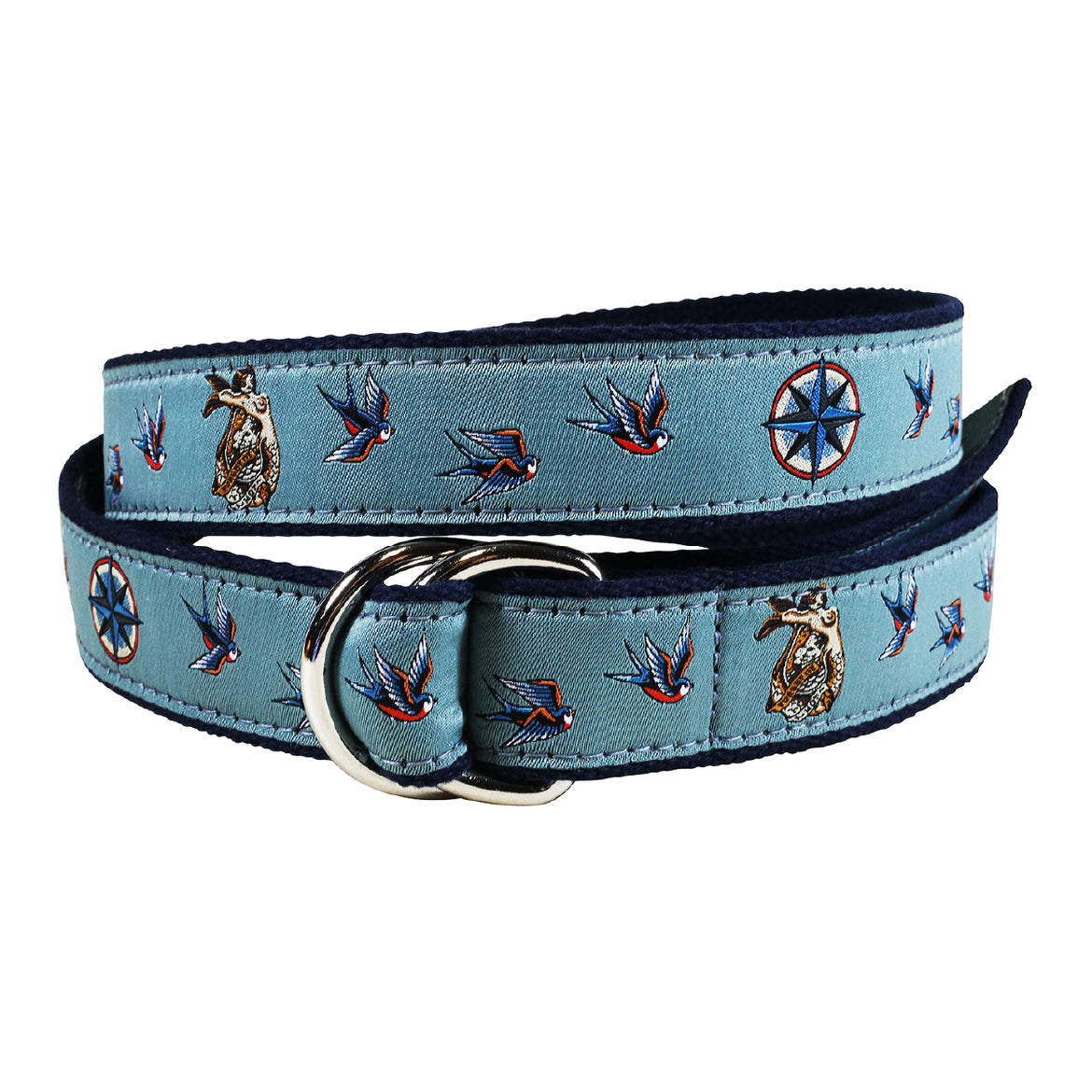 Sea Ink Ribbon D-Ring Belt