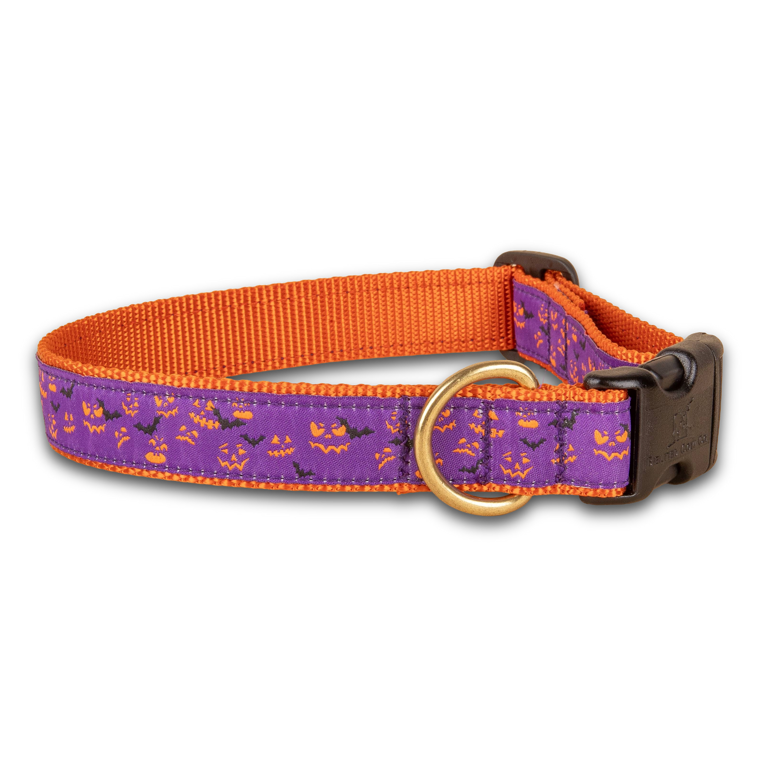 Bats & Jacks Ribbon Dog Collar in 1 Inch / Purple