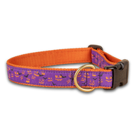 Bats & Jacks Ribbon Dog Collar in 1 Inch / Purple
