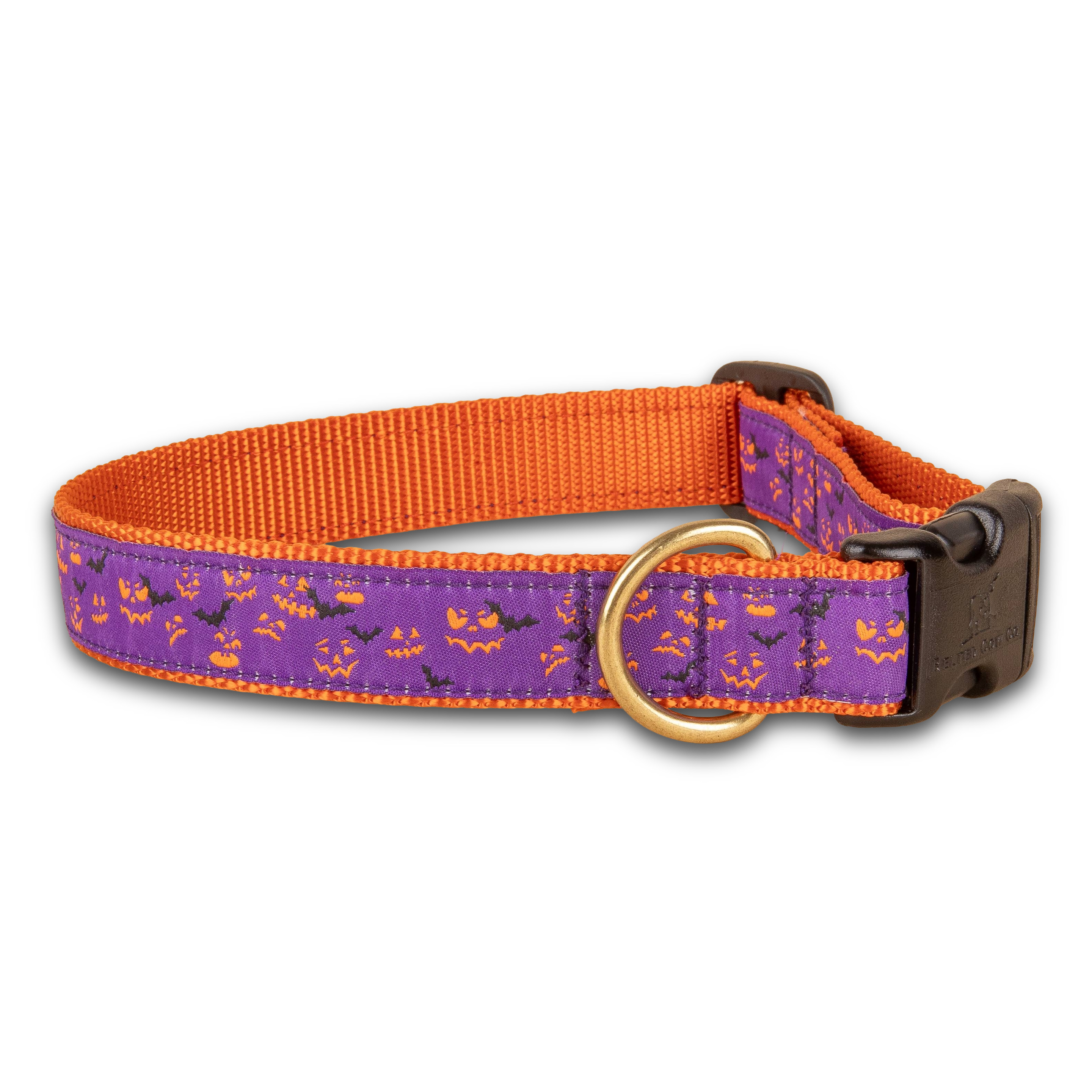 Bats & Jacks Ribbon Dog Collar in 1 Inch / Purple