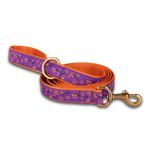 Bats & Jacks Ribbon Dog Leash in 1 Inch / Purple Thumbnail