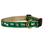 Pasta Ribbon Dog Collar in Green, 1-inch Thumbnail