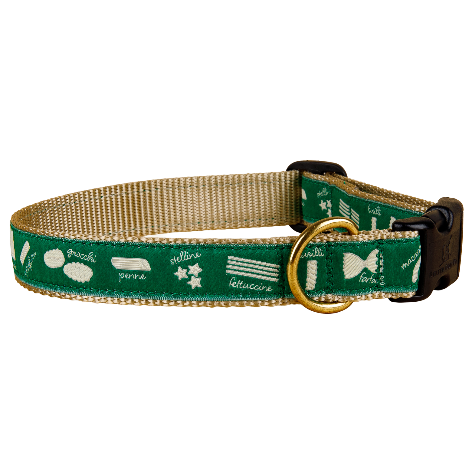 Pasta Ribbon Dog Collar in Green, 1-inch