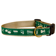 Pasta Ribbon Dog Collar in Green, 1-inch
