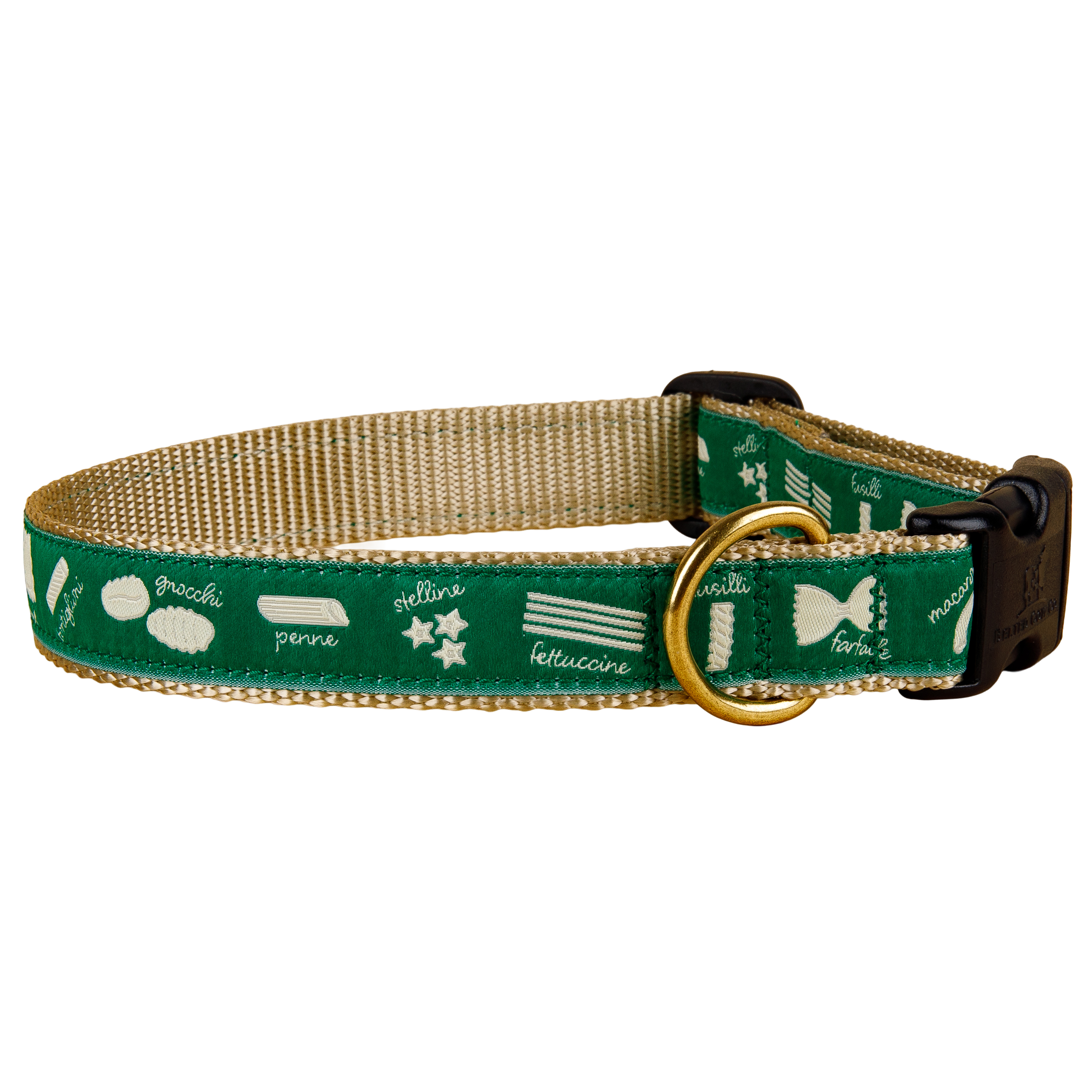 Pasta Ribbon Dog Collar in Green, 1-inch