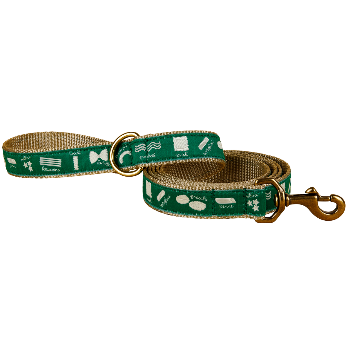 Pasta Ribbon Dog Leash in Green, 1-inch