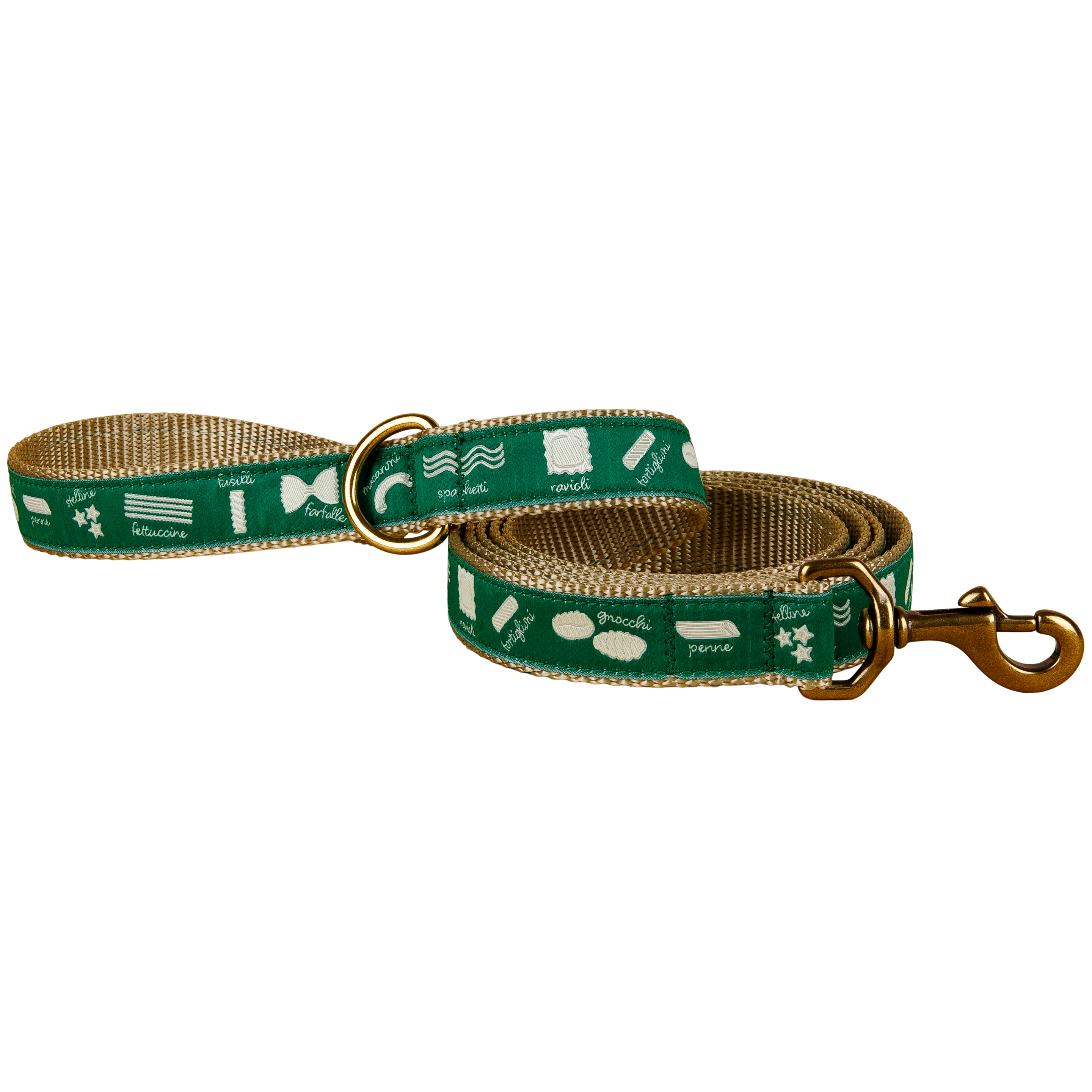Pasta Ribbon Dog Leash in Green, 1-inch
