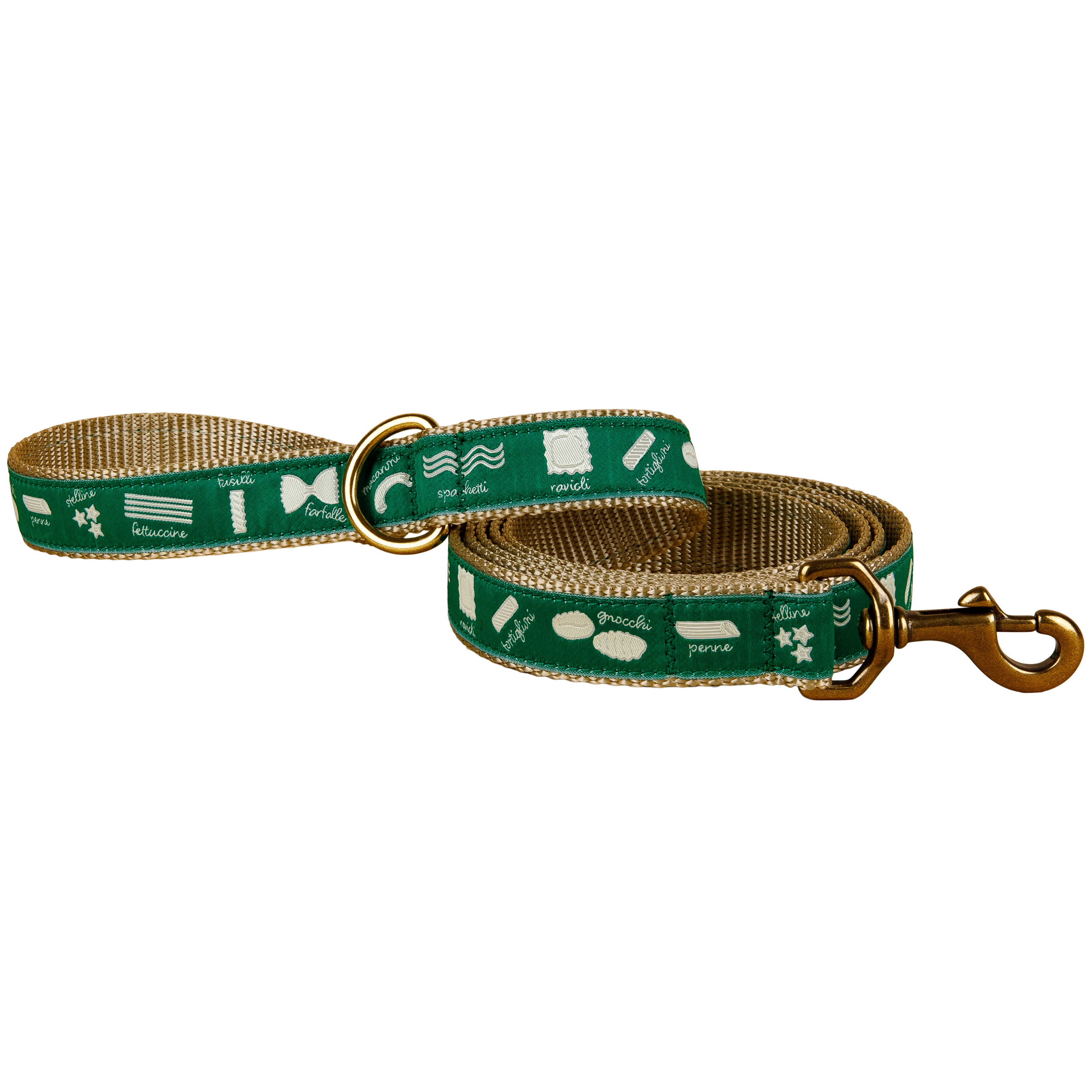 Pasta Ribbon Dog Leash in Green, 1-inch