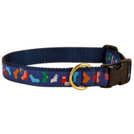 Sock Monster Ribbon Dog Collar in Navy, 1-inch