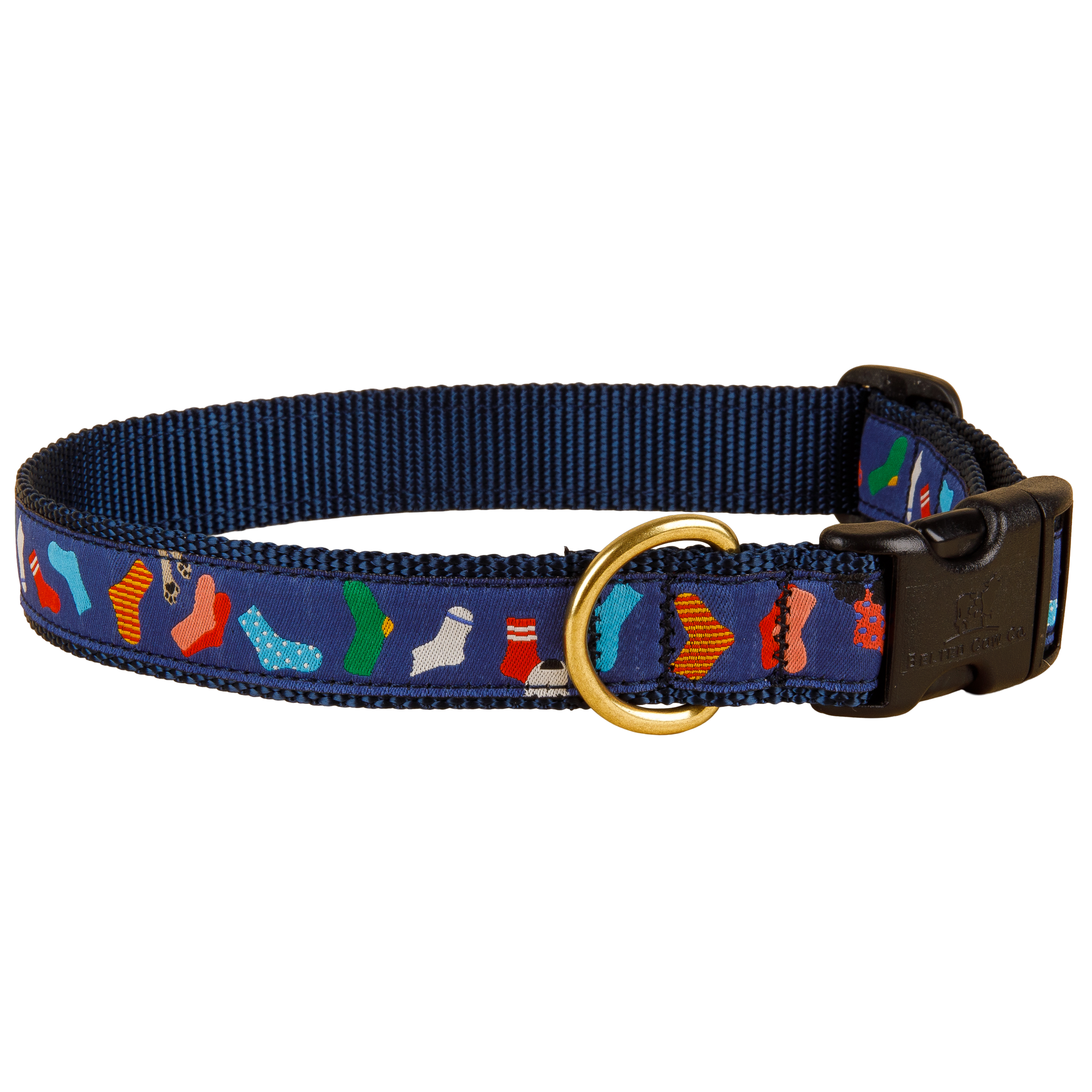 Sock Monster Ribbon Dog Collar in Navy, 1-inch