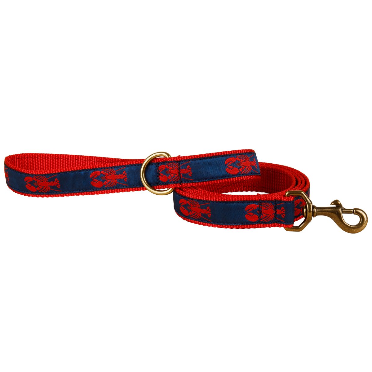 BLC Product Image: Lobster Ribbon Dog Leash | Navy; Leash Width: 1 Inch