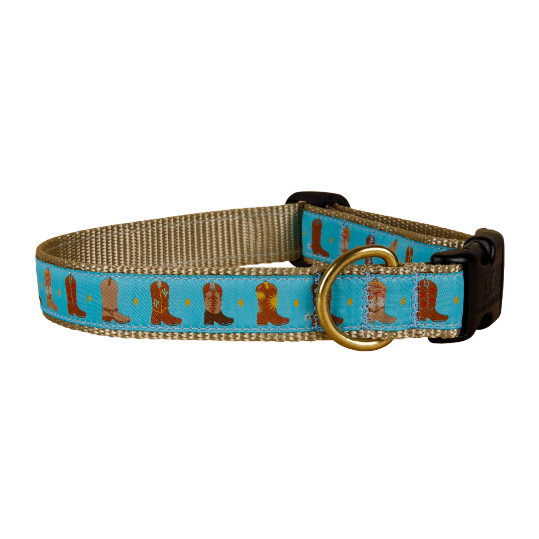 Cowboy Boots Ribbon Dog Collar