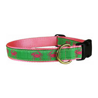 Crab Ribbon Dog Collar in Green - 1 Inch