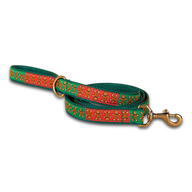 Gingerbread Ribbon Dog Leash in Green / 1 Inch