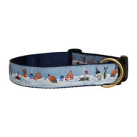 Ice Fishing 101 Ribbon Dog Collar in Light Blue - Collar Width: 1.25 Inch