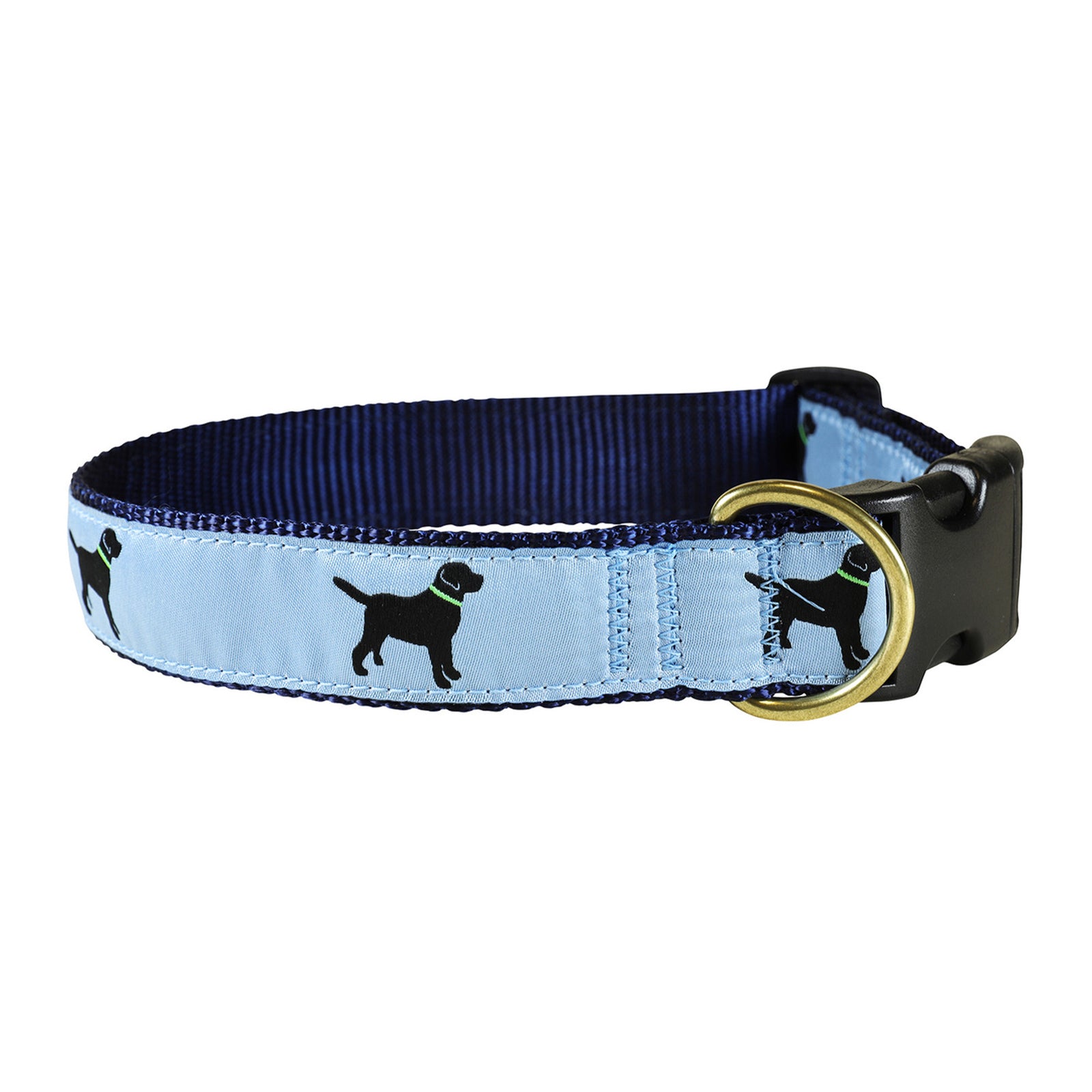 Labrador Retriever Ribbon Dog Collar in Light Blue - Collar Width: 1.25 Inch