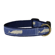 Moby Whale Ribbon Dog Collar in Blue; Collar Width: 1 Inch
